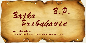 Bajko Pribaković vizit kartica
